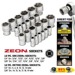 Powerbuilt 28 Piece Zeon Socket Set For Damaged Bolts 2 Powerbuilt 28 Piece Zeon Socket Set For Damaged Bolts -Powerbuilt Shop 240120 03 1800x