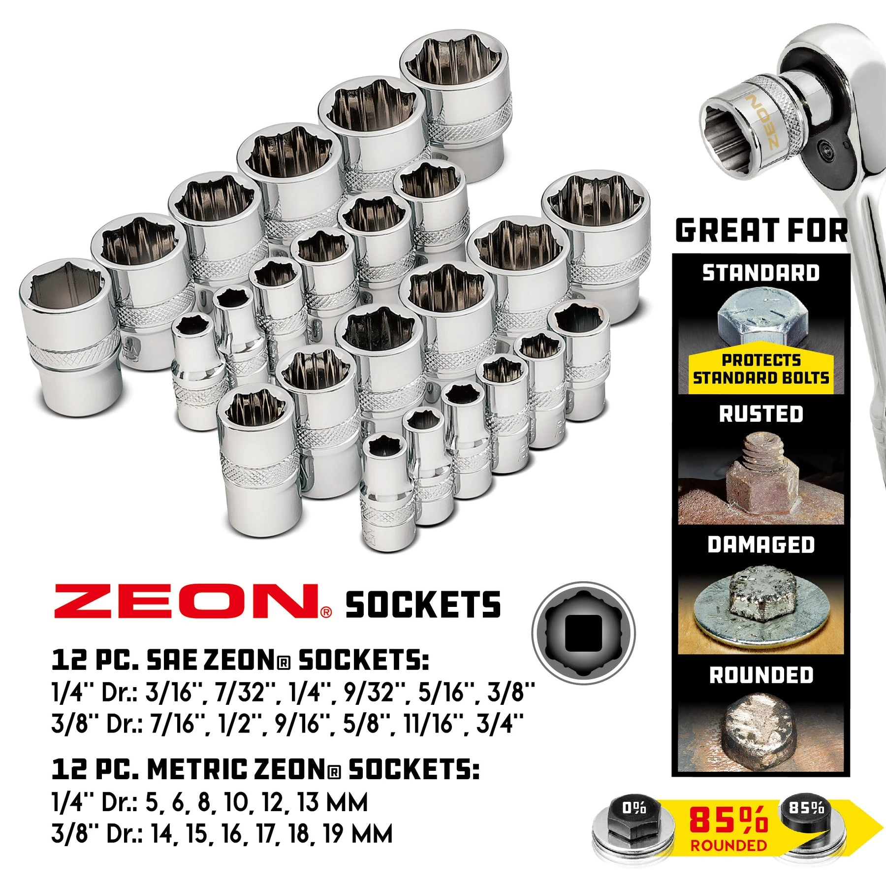 28 Piece Zeon Socket Set for Damaged Bolts Powerbuilt 28 Piece Zeon Socket Set For Damaged Bolts -Powerbuilt Shop 240120