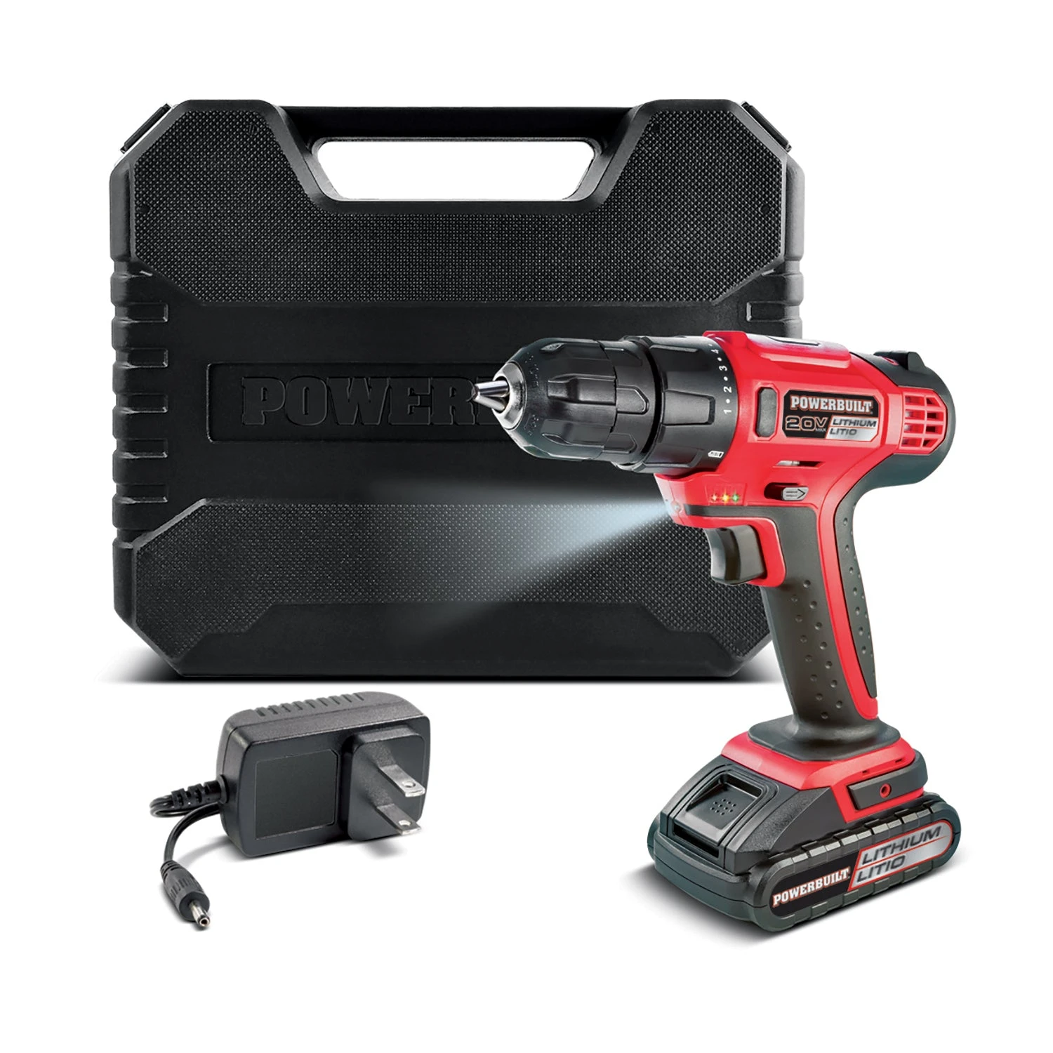 Powerbuilt 20V Cordless Impact Driver And 20V Cordless Drill Combo Kit With Tool Bag - Image 2