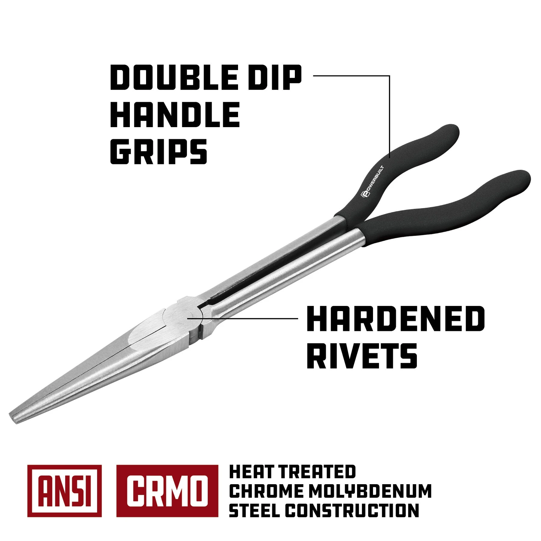 11 in. Pro Tech Long Reach Long Nose Pliers Powerbuilt 11 In. Pro Tech Long Reach Long Nose Pliers -Powerbuilt Shop 645039