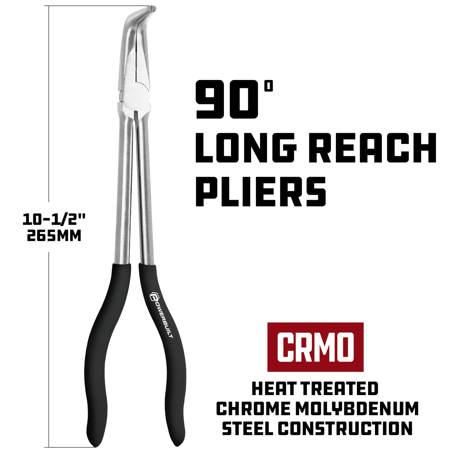 11 in. Pro Tech Long Reach 90 Degree Nose Pliers Powerbuilt 11 In. Pro Tech Long Reach 90 Degree Nose Pliers -Powerbuilt Shop 645040