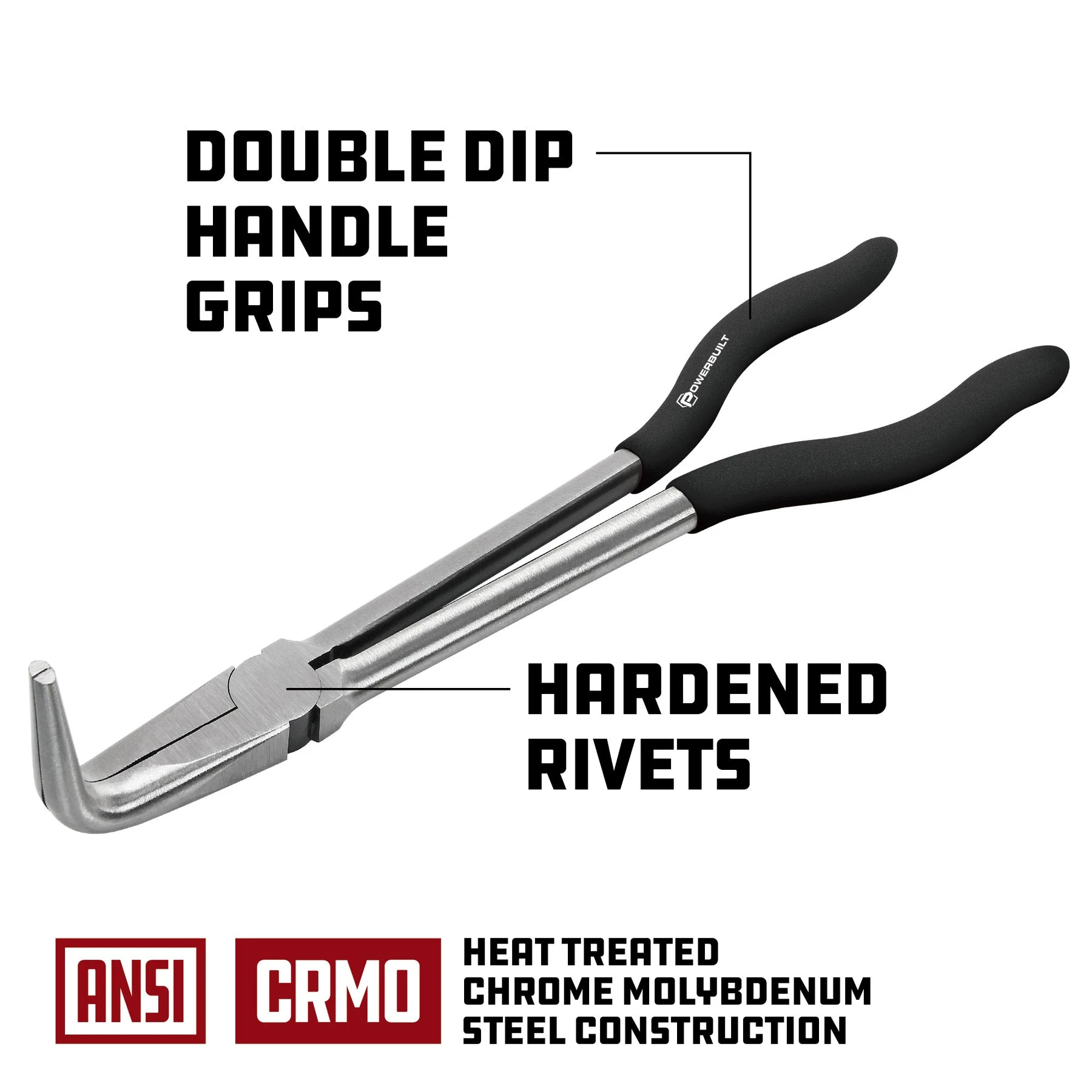 11 in. Pro Tech Long Reach 90 Degree Nose Pliers Powerbuilt 11 In. Pro Tech Long Reach 90 Degree Nose Pliers -Powerbuilt Shop 645040