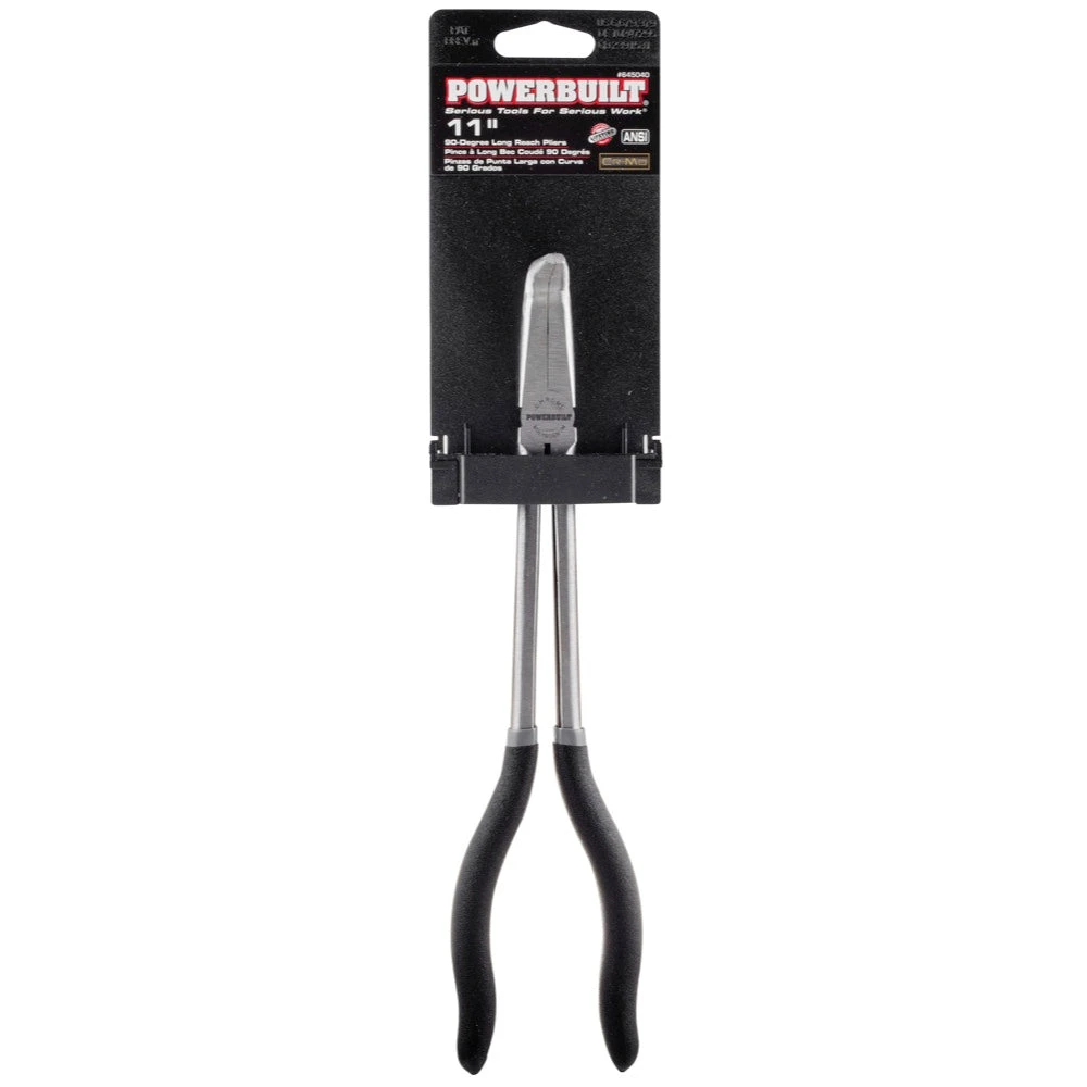 11 in. Pro Tech Long Reach 90 Degree Nose Pliers Powerbuilt 11 In. Pro Tech Long Reach 90 Degree Nose Pliers -Powerbuilt Shop