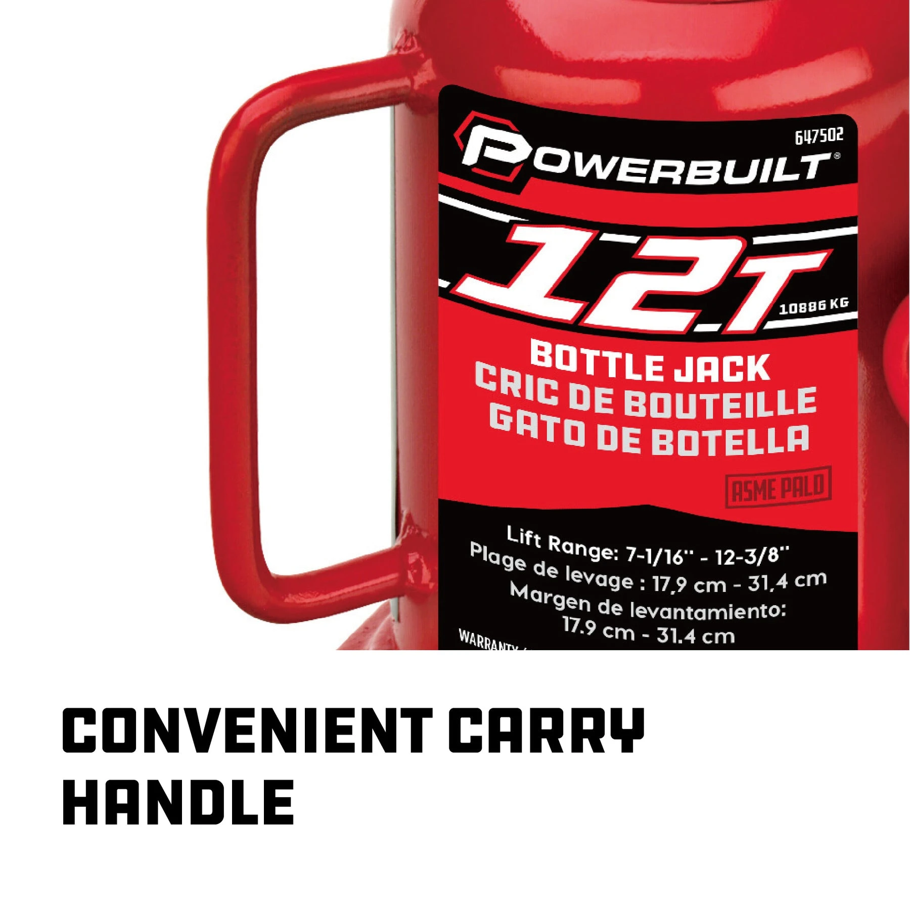 Powerbuilt 12 Ton Shorty Bottle Jack - Image 7
