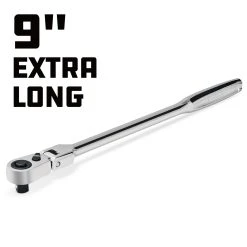 Powerbuilt Pro Tech 1/4 In. Dr. 9 In. Long Reach Flex Head Ratchet -Powerbuilt Shop 649951 03 1800x