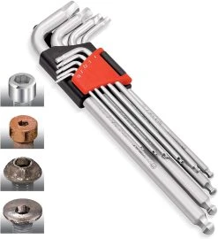 Powerbuilt 9 Piece Zeon Metric Hex Key Wrench Set For Damaged Fasteners