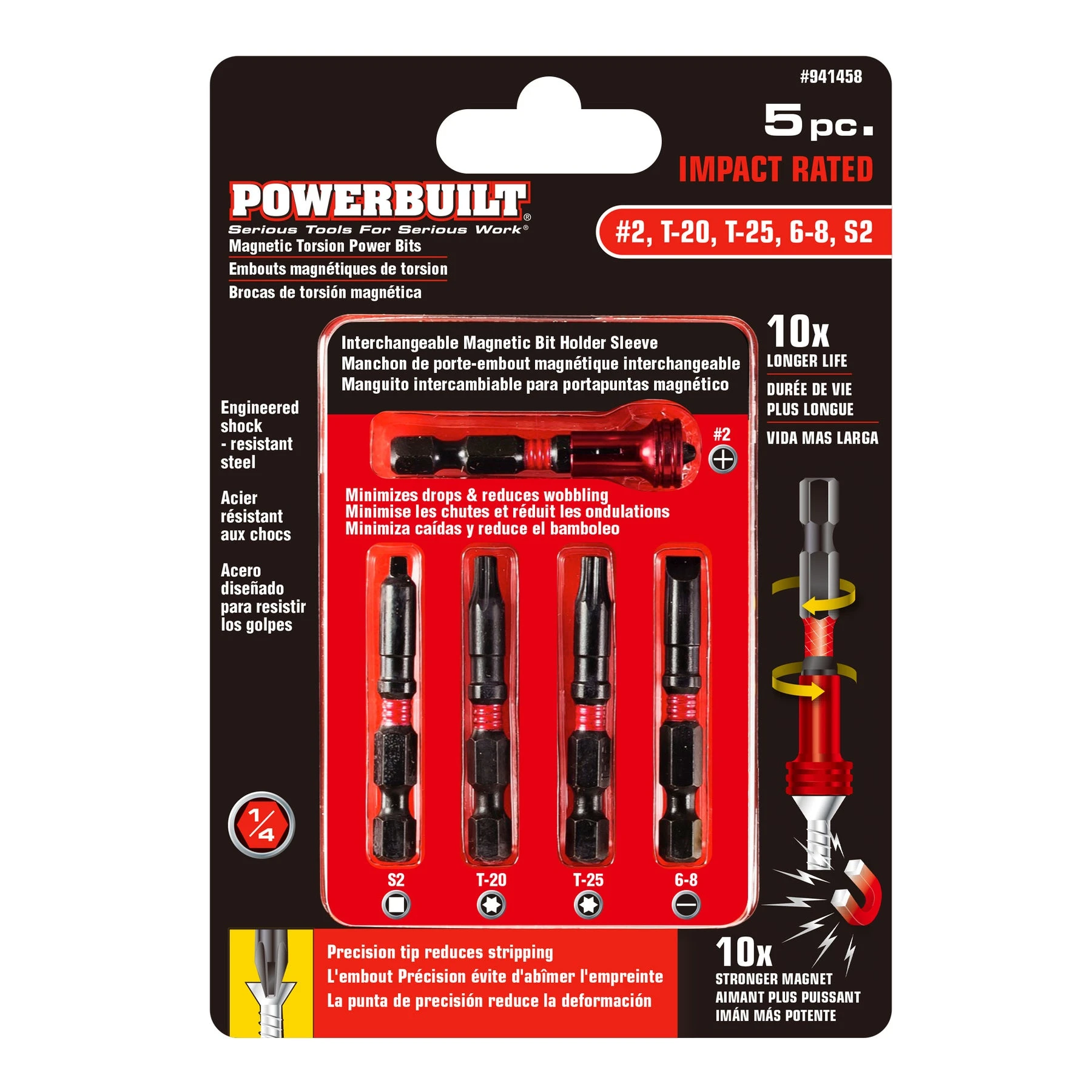 Powerbuilt 5 Piece Torsion Impact Screwdriver Bit Set - Image 5