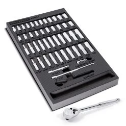 Powerbuilt 47 Piece Pro Tech 1/4 In. Dr. SAE & Metric Socket Set