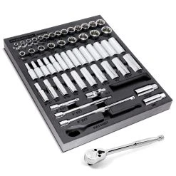 Powerbuilt 54 Piece Pro Tech 3/8 In. Dr. SAE & Metric Socket Set