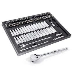 Powerbuilt 69 Piece Pro Tech 1/2 In. Dr. SAE & Metric Socket Set