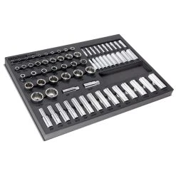 Powerbuilt 70 Piece Pro Tech 1/4 In., 3/8 In. & 1/2 In. Dr. SAE Socket Set