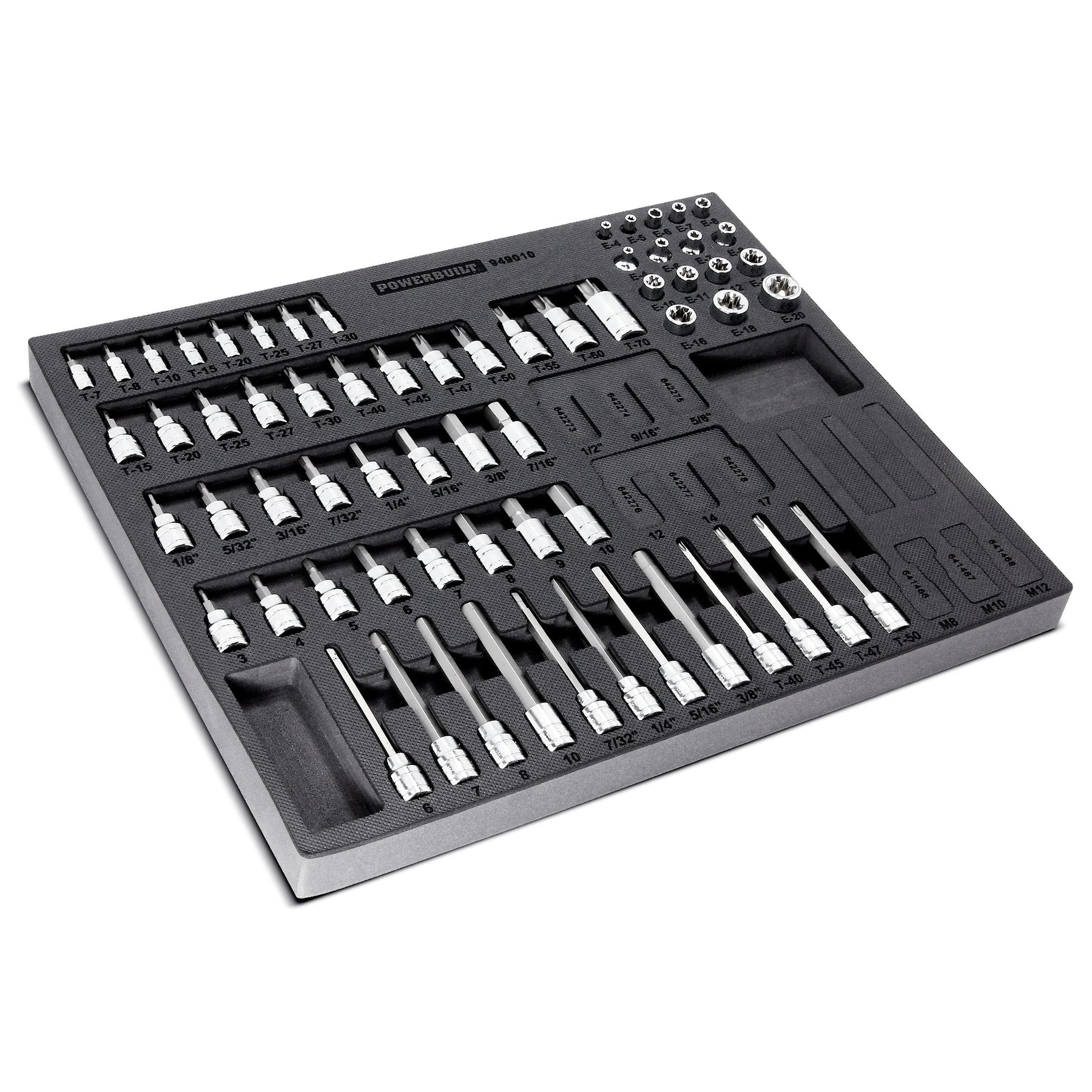 Powerbuilt 64 Piece Pro Tech Bit And E-Torx Socket Set