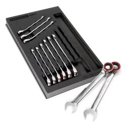 Powerbuilt 11 Piece Pro Tech Metric Reversible Ratcheting Combination Wrench Set