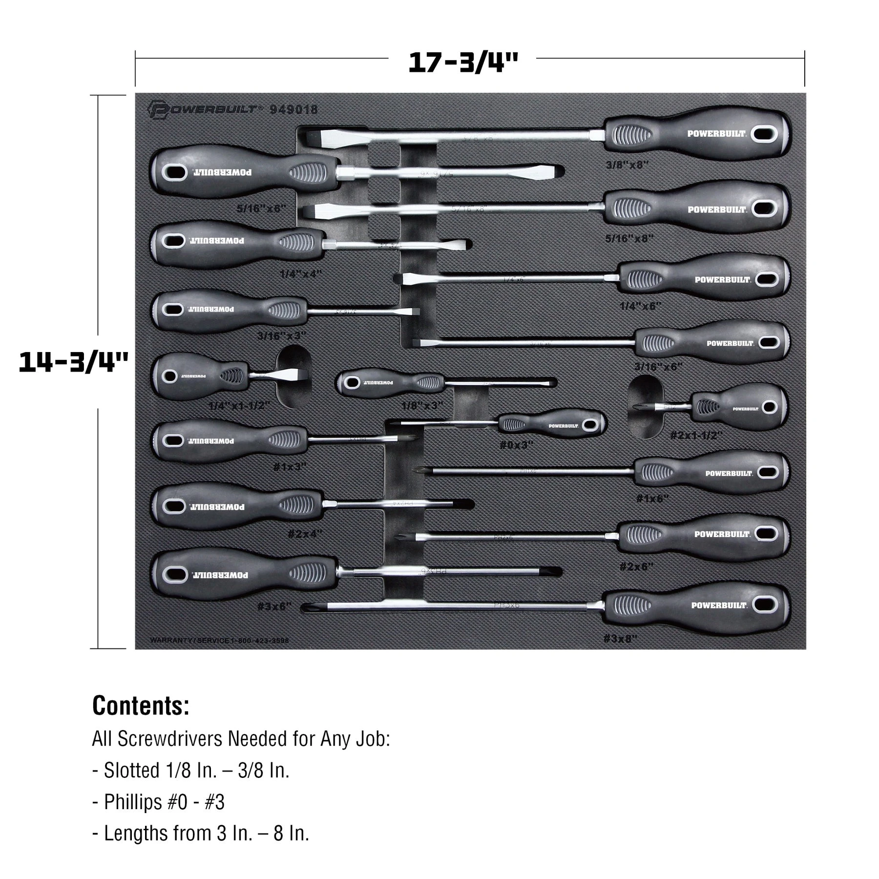 Powerbuilt 17 Piece Pro Tech Double Injection Screwdriver Set - Image 2